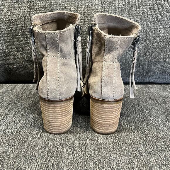 Dolce Vita Ankle Boots Womens 6 Taupe Suede Lana Zip Booties Stacked Heel Casual - Picture 5 of 12